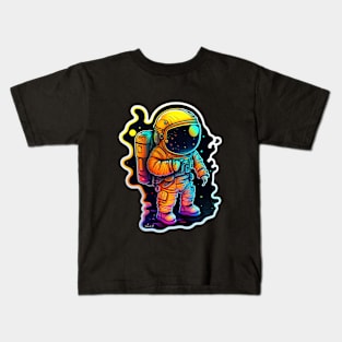 Colorful melting Astronaut Sticker #2 Kids T-Shirt